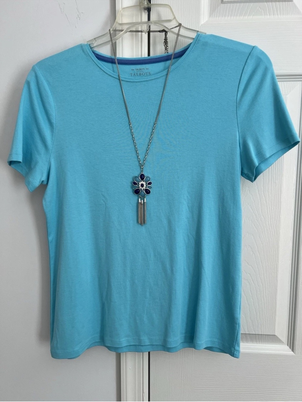 Talbots Light Blue Short Sleeve Cotton Tee L